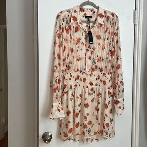Rag & Bone Bailey Smocked floral print long sleeve dress